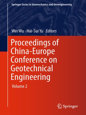 cover image of Proceedings of China-Europe Conference on Geotechnical Engineering